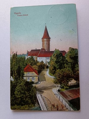 POSTCARD OPOLE OPPELN, PIAST CASTLE, PRE-WAR 1916, STAMP MARKOWITZ