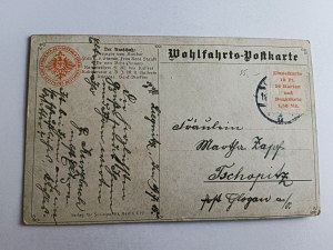 POHLEDNICE MALUJÍCÍ VOJÁKY ARMÁDY, WIR MULLEN LIEGEN, LIEGNITZ LEGNICA 1915, POŠKOZENÁ, MÍRNĚ ODLEPENÁ
