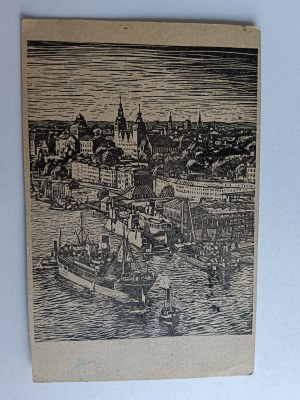 CARTE POSTALE SZCZECIN, BATEAU, II CONGRÈS DES TRAVAILLEURS DES POSTES ET TÉLÉCOMMUNICATIONS 1947