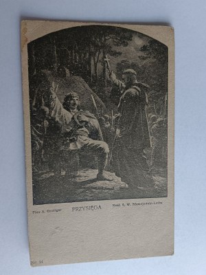 POSTCARD POLISH PAINTING GROTTGER, OATH