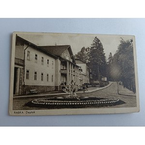 POCZTÓWKA RABKA DEPTAK, ZNACZEK, STEMPEL 1938 R