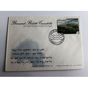 ENVELOPE BERNARDO BELOTTO CANALETTO, GENERAL VIEW OF WARSAW, STAMP, STAMP