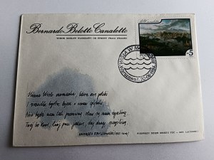 ENVELOPE BERNARDO BELOTTO CANALETTO, GENERAL VIEW OF WARSAW, STAMP, STAMP