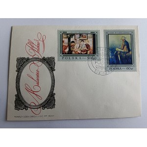 ENVELOPE POLISH PAINTING MAKOWSKI, WYCZÓŁKOWSKI, STAMP, STAMP