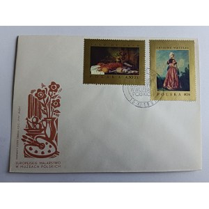 ENVELOPE PAINTING IN POLISH MUSEUMS SE HEEM, WATTEAU, STAMP, STAMP