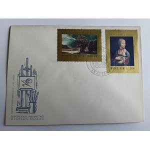 ENVELOPE PAINTING IN POLISH MUSEUMS VAN RIJN, DA VINCI, STAMP, STAMP
