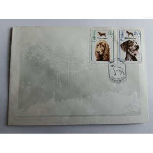 KOPERTA PSY, COCKER SPANIEL, STEMPEL, ZNACZEK