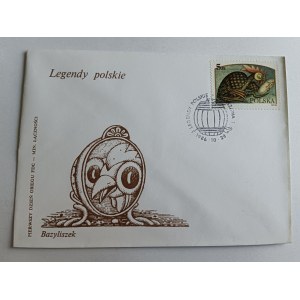 ENVELOPE POLISH LEGENDS BASILISK, STAMP, STAMP