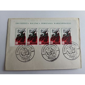 ENVELOPE 20TH ANNIVERSARY OF THE WARSAW UPRISING, STAMP, STAMP