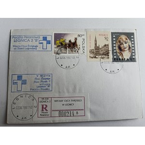 ENVELOPE LEGNICA PLATFORM POST OFFICE, POPE JAN PAWEŁ II, STAMP, STAMP