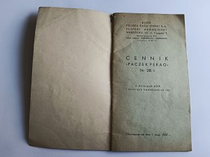 PRICE LIST OF PEKAO PARCELS, BANK POLSKA KASA OPIEKI S. A. IN USA DOLLARS AND CANADIAN DOLLARS 1957, WARSAW