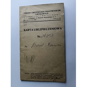 INSURANCE CARD WHITE-COLLAR WORKERS INSURANCE COMPANY, POZNAŃ 1928