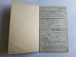 INSURANCE CARD WHITE-COLLAR WORKERS INSURANCE COMPANY, POZNAŃ 1928