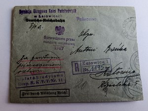 ENVELOPPE KATOWICE, CHEMINS DE FER NATIONAUX PKP, TIMBRE, CENSURE