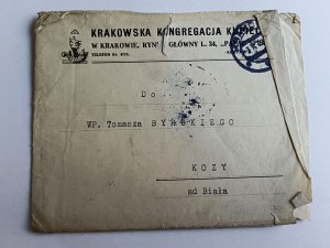 ENVELOPPE KRAKÓW, KRAKOWSKA KONGREGACJA KUPIECKA, PALACE SPISKI, STAMP, TIMBRE, KOZY BIAŁA BYRSKI