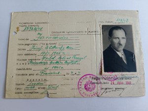 TEMPORARY CERTIFICATE OF IDENTITY, JAROSZEWICZ, PRZEMYŚL 1948, STAMP, PHOTO