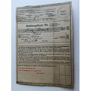 KATOWICE KATTOWITZ RECEIPT CARD FORCED LABORERS, 1940, STAMP