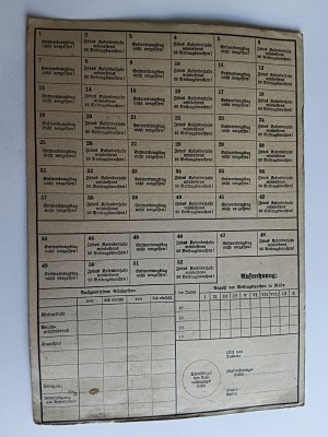 KATOWICE KATTOWITZ RECEIPT CARD FORCED LABORERS, 1940, STAMP
