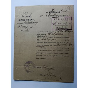 EXCERPT FROM THE POPULATION RECORDS OF THE VILLAGE OF WÓLKA KONOPNA, KRASUSY, STAMP MIĘDZYRZEC 1926