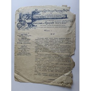 CIRCULAR LETTER NOTIFICATION POLSKA CENTRALA HANDEL NICMI STANISŁAW WEGENKO I SPÓŁKA, WARSAW ULICA KRUCZA