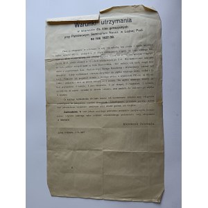 LETTER INFORMATION, CONDITIONS OF MAINTENANCE IN BOARDING SCHOOL FOR MIDDLE SCHOOL CLASSES, LEŚNA PODLASKA, 1937