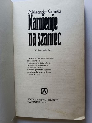 ALEKSANDER KAMINSKI, KAMIENIE NA SZANIEC