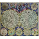 Astronomy, constellations, sky map "PLNANISPHAERIUM COELESTE" Johann Michael Probst 1780