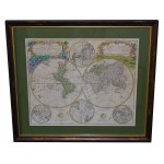 World map of "PLANIGLOBII TERRESTRIS" "MAPPE MONDE" Homann 1746