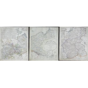 Mapa Królestwa Polskiego i Wolnego Miasta Kraków Königreich Polen und Freistaat Krakau... Streit