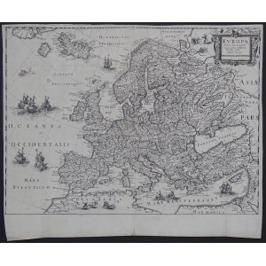 Carta dell'Europa Europa Partium Orbic Terrae Spacio Minima Gloria Nobilissima Corectior edita a Mattheo Meriano