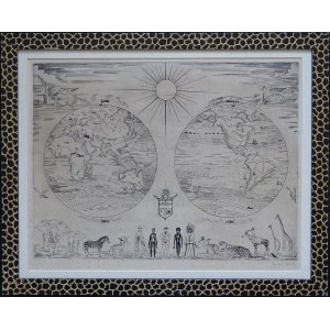 Mappa del mondo Atlante Joseph Hecht 1928