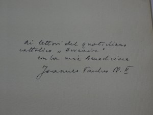 Papa Wojtyla dall'Italia al cuore del mondo dedication John Paul II