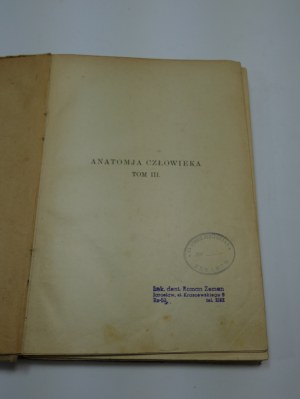Human Anatomy Bochenek 1921 TOM 3