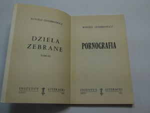 Pornography / Witold Gombrowicz Paris : Literary Institute, 1982.