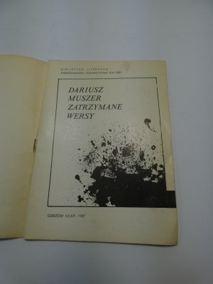 Zachované verše / Dariusz Muszer autogram autora a věnování