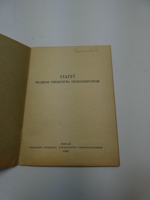 Statutes of the Polish Prehistoric Society