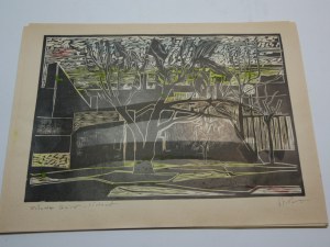 Tinted copperplate Zielona Góra Stanislaw Para - signed