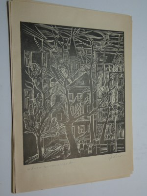 Stanislaw Para Zielona Gora copperplate signed