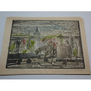 Stanislaw Para Gubin copperplate colored engraving signed