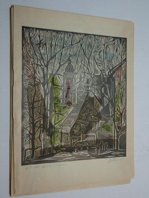 Stanislaw Para Zielona Gora copperplate signed