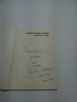 The song stays behind Sobkowiak autograph and dedication by the author
