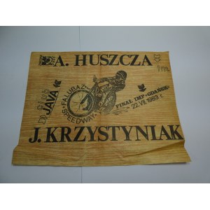 Plakat Huszcza Krzystyniak Zużel Finał IMP Gdańsk 1983 Java Falubaz