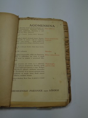 Fasciculus manualis Societas Anonyma Pabianicensis pro Industria Chemica pabianice Manual of the Pabianice Association of Chemical Industry Pabianice Joint Stock Company of Chemical Industry