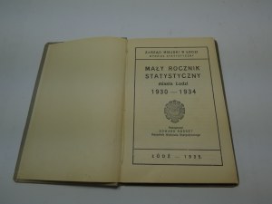 Small Statistical Yearbook 1930 1934 Łódź