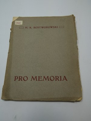 Pro memoria Rostworowski 1907