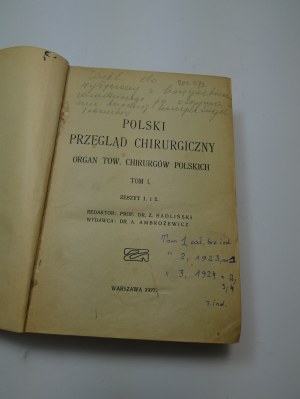 Polish Surgical Review TOM I II III 1922 1923