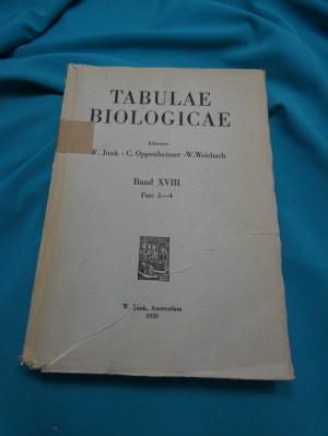 Tabulae Biologicae XVIII Junk Oppenheimer Pincussen 1940 BERLIN HAGA.