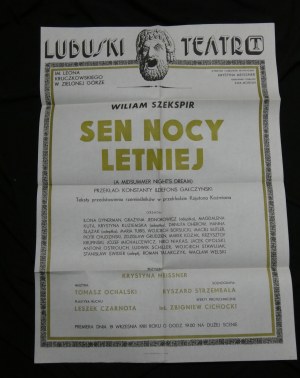 Plakat Sen Nocy Letniej Lubuski Teatr im Kruczkowskiego Zielona Góra