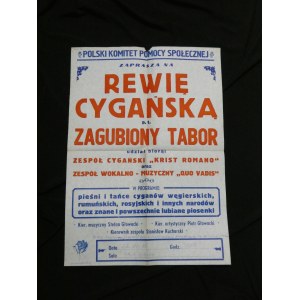 Plakat Polski Komitet Pomocy Społecznwj Rewia Cygańska