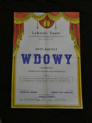Plakat Keresz Wdowy Lubuski Teatr im Kroczkowskiego w Zielonej Górze